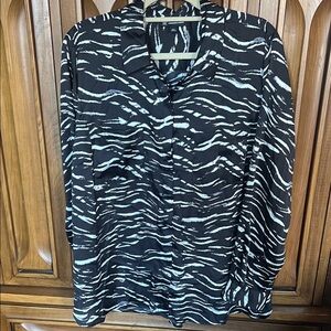INC International Concepts Monochrome Patterned Blouse